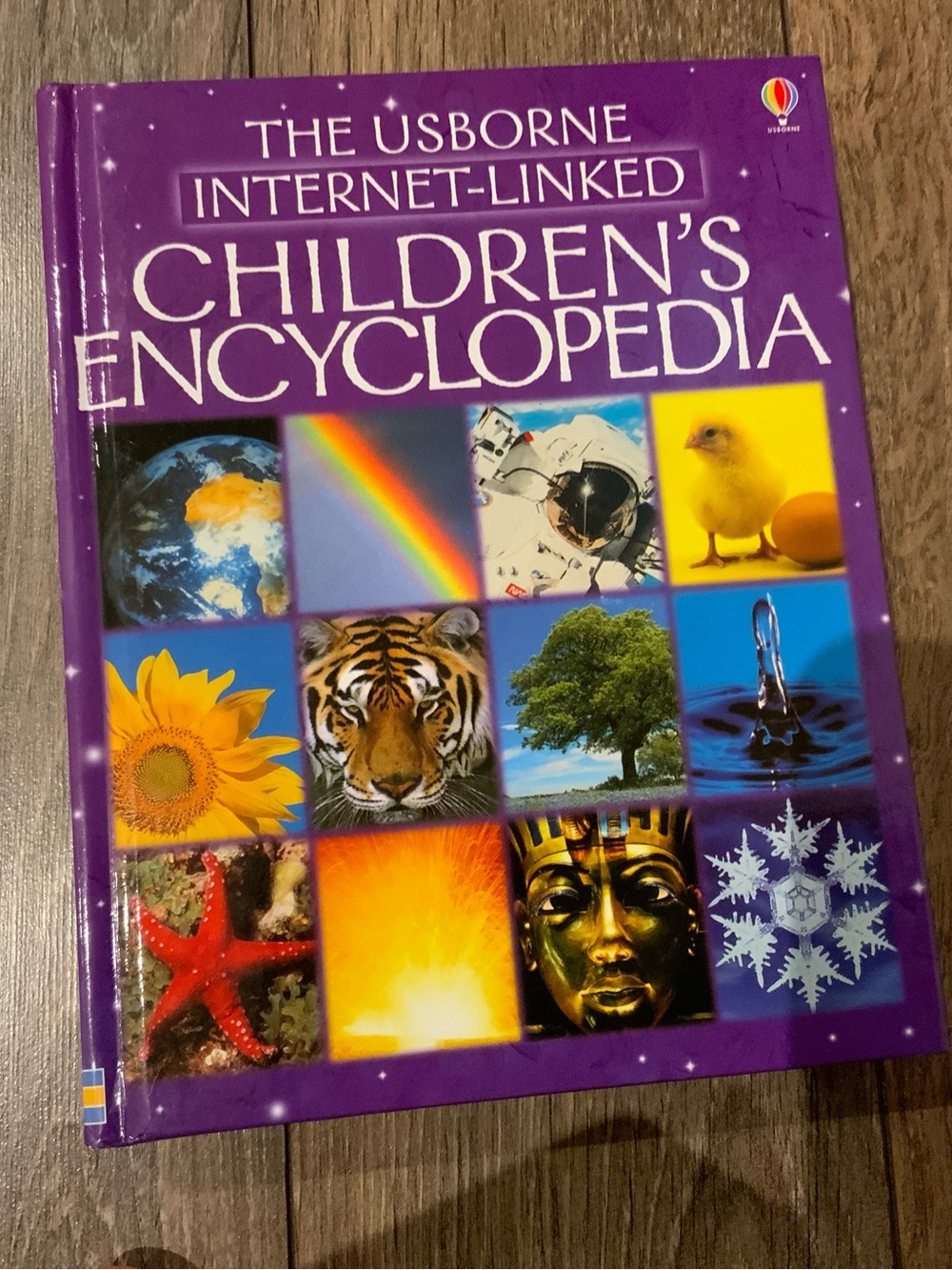 Usborne Children's Encyclopedia - Purple Cover with Colorful Image Grid